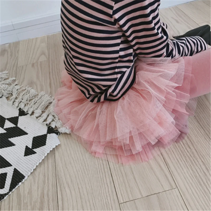 CYSINCOS/Милая Кружевная юбка-пачка для маленьких девочек Леггинсы Брюки Цвет серый