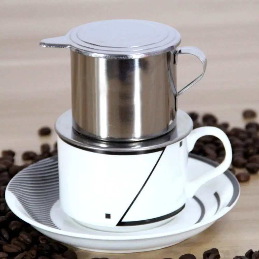 

Dropshipping!! 50/100ml Vietnam Style Stainless Steel Coffee Drip Filter Maker Pot Infuse Cup for Home