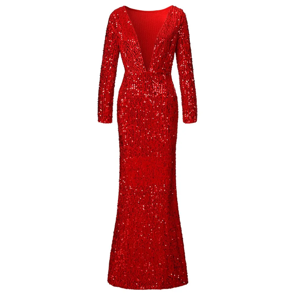 JAYCSOIN сексуальное женское платье многоходовые с блестками бохо макси для клуба