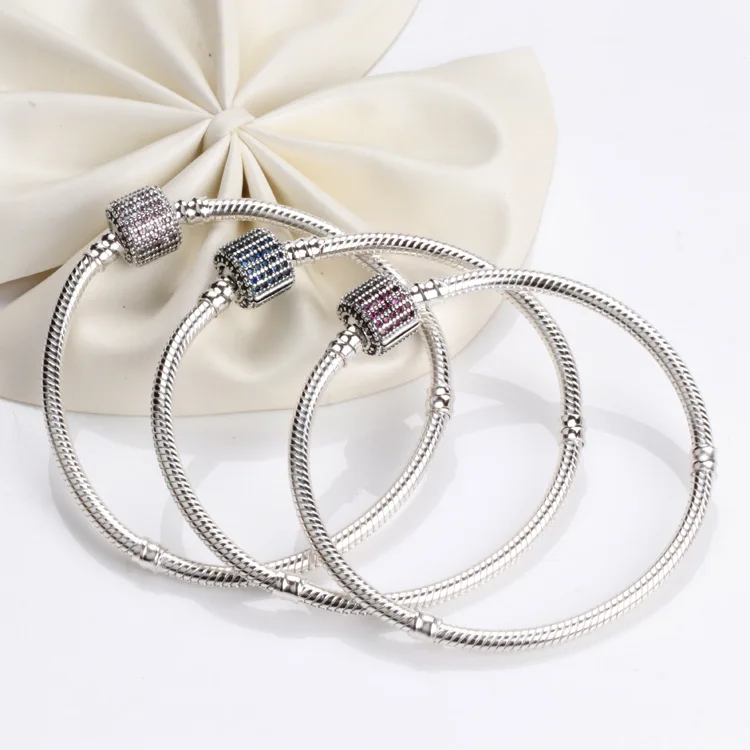 Классический Шарм цепочка базовый браслет змея подходят моменты S925 Серебряные