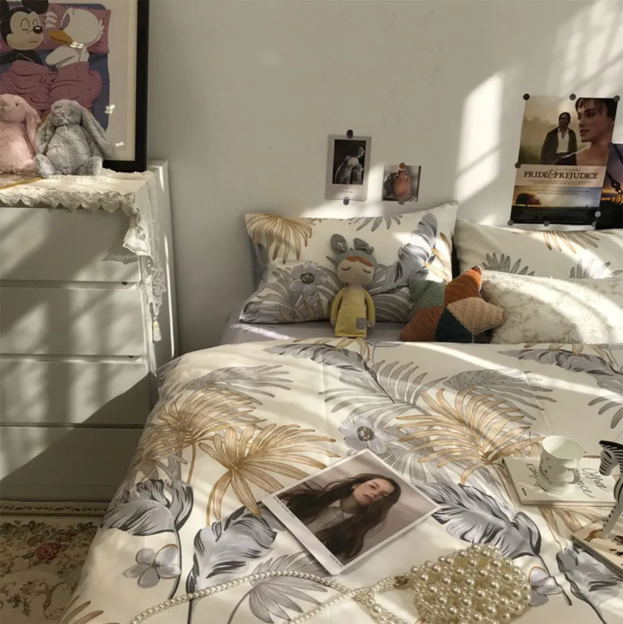 melhor País Da América Do Vintage Pastoral Jogo De Cama Adolescente Adulto, Algodão Gêmeo Completa Rainha Casa Têxtil Folha Fronha Capa Edredão