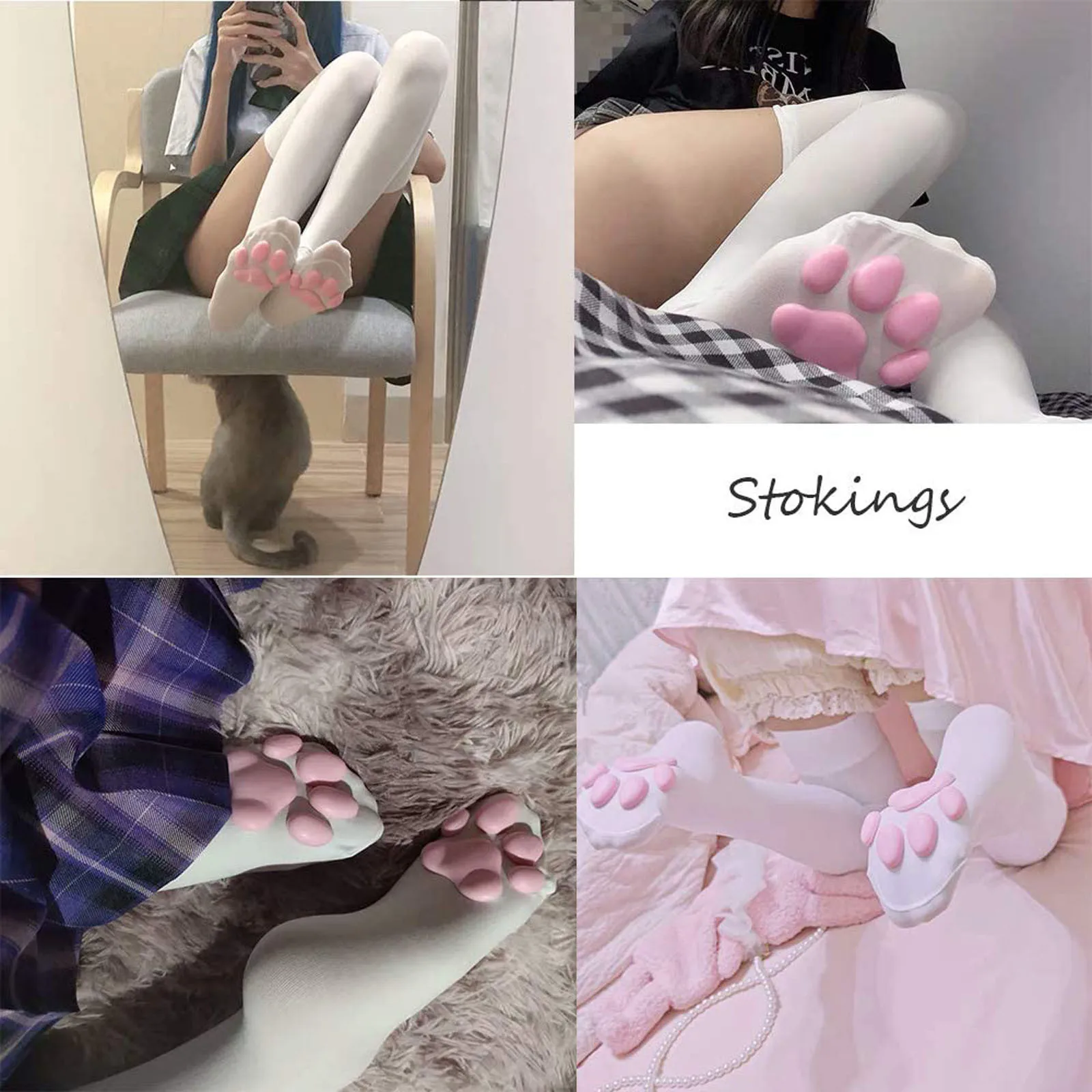 

Kawaii Pink Thigh High Socks Cute Cat Paw Pad Socks Over Knee Socks Woman Thigh High Socks Sexy stockings calcetines de la mujer