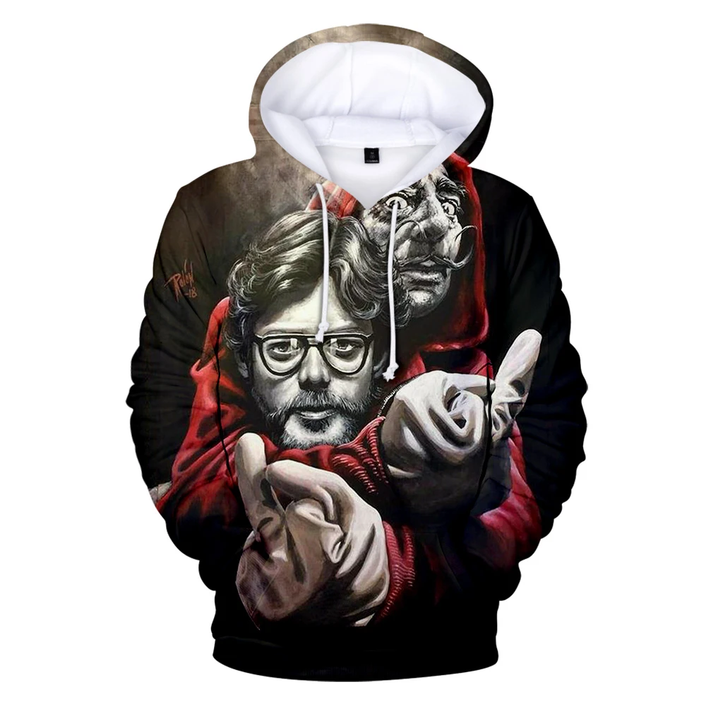 

Hip Hop La Casa De Papel Salvador Dali Mask 3D Print Hoodies Sweatshirts Men/Women Long Sleeve Sweatshirt Money Heist Pullovers