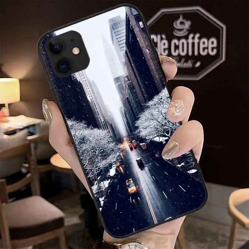 

Snow Scence Phone Black Case Shell Back For Iphone 12 11 PRO MAX X XS XR 4S 5S 6S 7 8 PLUS SE 2020 Cases Cover