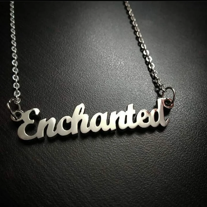 

Personalized Necklace Custom Name Jewelry Stainless Steel Pendant Fashion Nameplate with Letters Baby Girl Gift