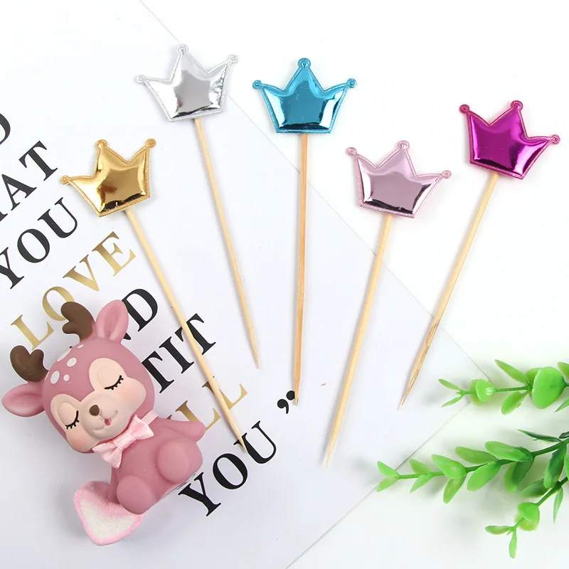 

5/10Pcs love happy birthday cake topper crown stars cake topper wedding kids birthday party supplies cake decoration logo