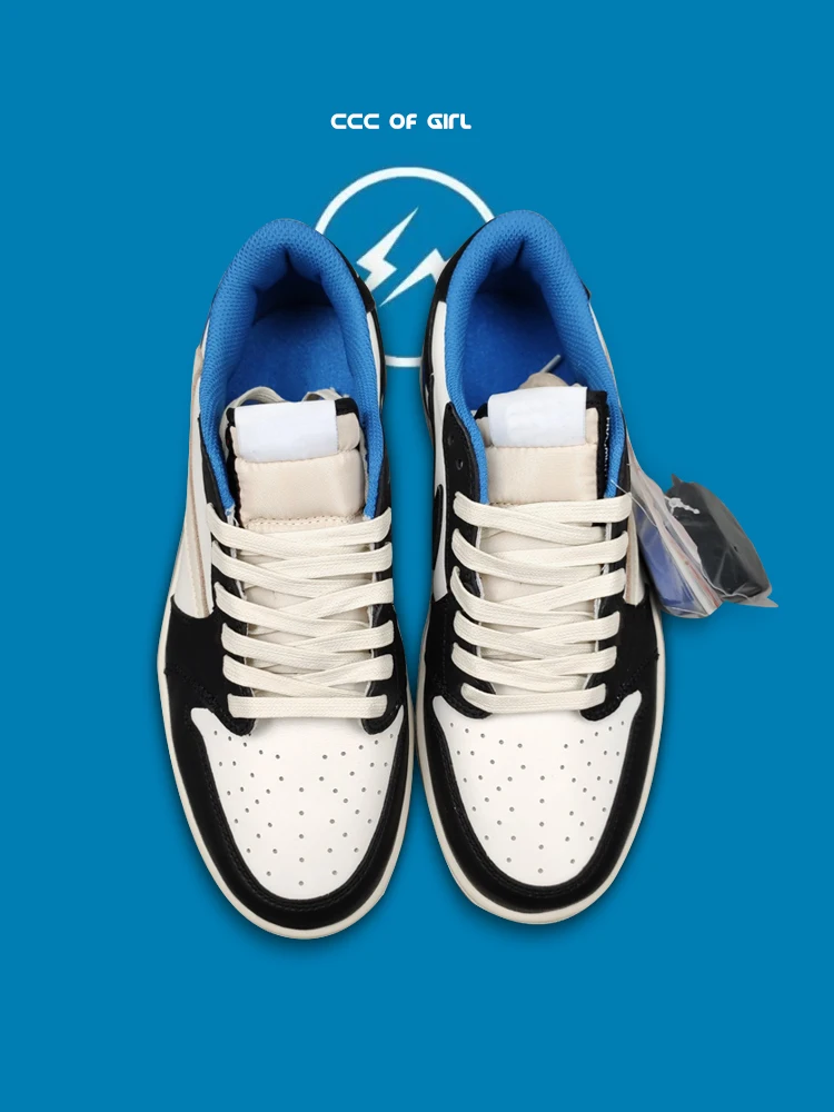 

Top Quality 2021 Autumn Travis Scott New Men's Sneakers Blue Fragment Design High-top Cooperation Basketball Shoes Designer