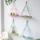 Деревянная настенная полка подсвечник плавающие полки подарок макраме полки для спальни растения Бохо домашний декор Рождественское украшение