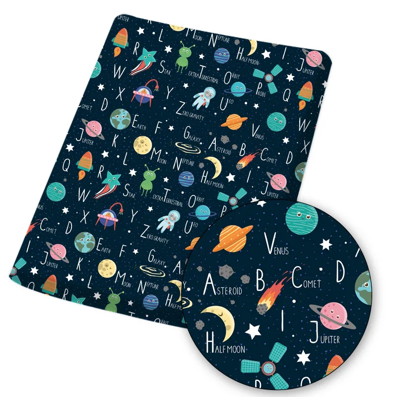 Полиэстеровая хлопковая ткань мультяшный динозавр печатная простыня планеты