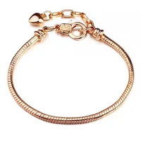 new design hot sale rose gold snake bone chain suitable for original pandora ladies birthday fashion dly jewelry
