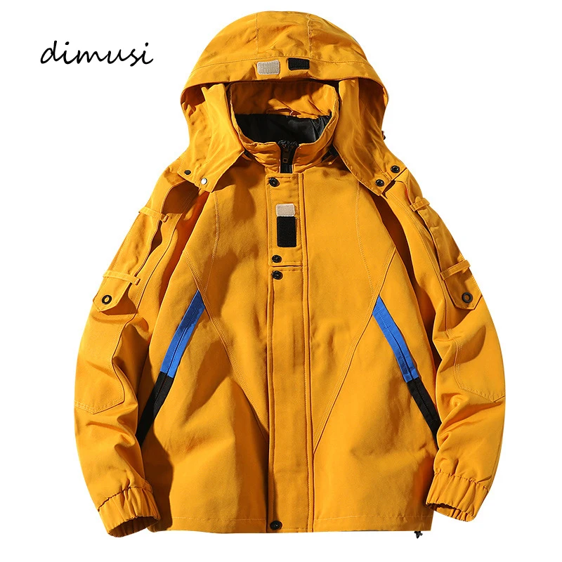 

DIMUSI Mens Anorak Bomber Jacket Casual Men Outwear Windbreaker Army Tactics Coats Man Fashion Hip Hop Streewear Hooded Jackets