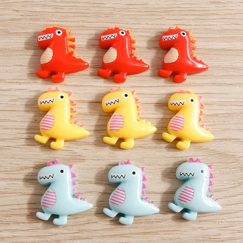 

10pcs Cartoon Animal Dinosaur Cabochons Flat Back Scrapbook Crafts for Jewelry Making DIY Earrings Hairpin Brooch Accessories