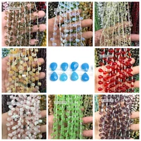 high quality 6x9mm natural crystal agates stone faceted drop shape necklace bracelet jewelry gems loose beads wk68