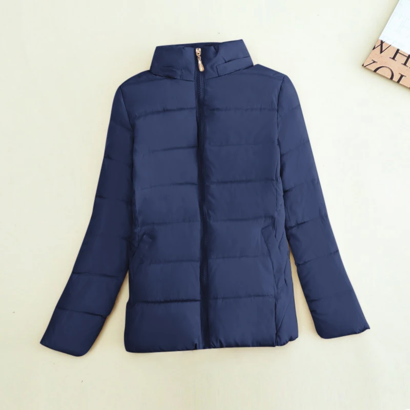 Размера плюс 6XL Женская Базовая весенняя куртка из хлопка Осенняя короткая