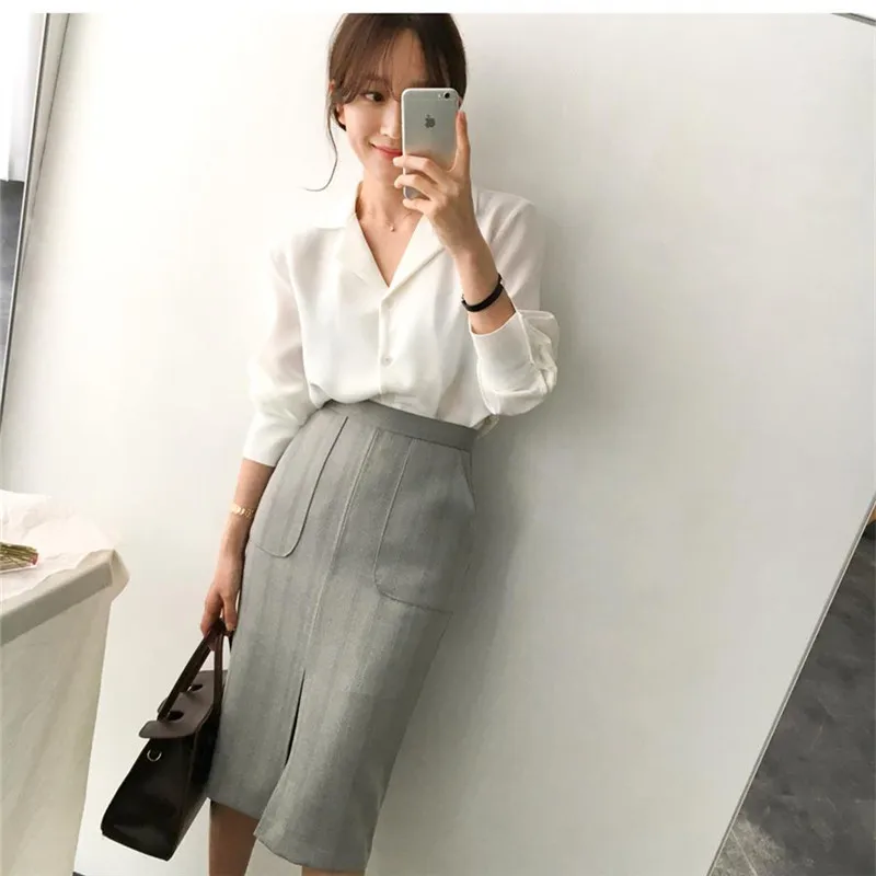 Новинка кардиган с пуговицами однотонная женская рубашка длинным рукавом белые