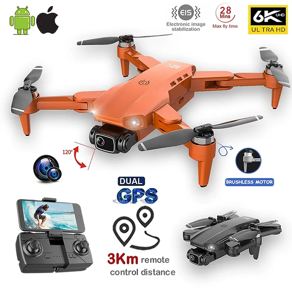 

GPS 6K RC Drone UAV with HD Camera Aerial Photography Remote Control Helicopter Quadcopter Aircraft High Quality 3km Flying Dron