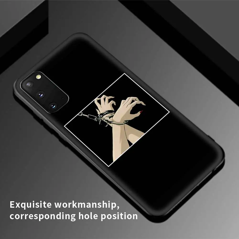 

Case For Samsung Galaxy S21 S20 FE S10 S8 S9 Plus S10e Black Soft Note 20 9 8 10 Lite Phone Covers Aesthetic Anime Girl