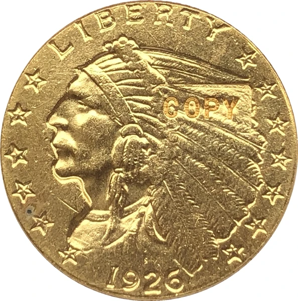 

24-K gold plated 1926 $2.5 GOLD Indian Half Eagle Coin Copy