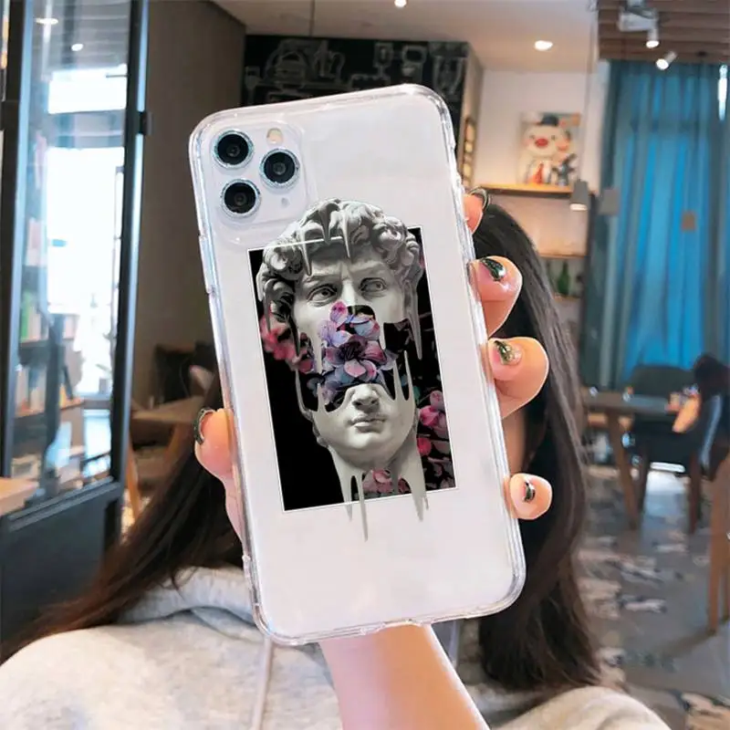 

Medusa David plaster art Phone Case Transparent soft For iphone 5 5s 5c se 6 6s 7 8 11 12 plus mini x xs xr pro max