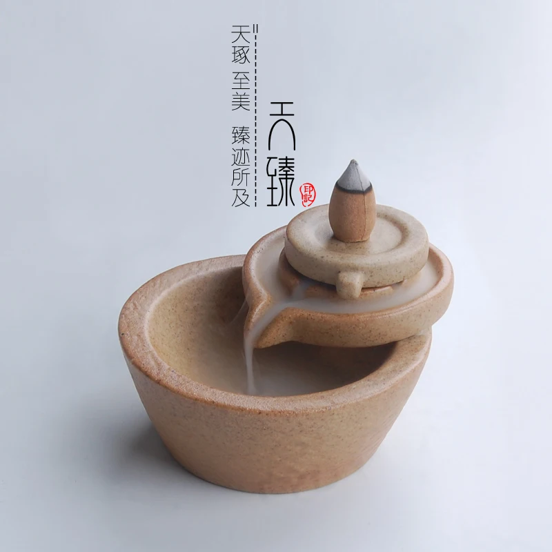 

Stone Mill Incense Burner Smoke Backflow Best Cone Censer Incense Holder Teahouse Ornament Vintage Ceramics Mini Desk Home Decor