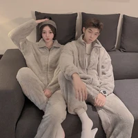 version of the couple pajamas female autumn and winter loose coral velvet warm thickened facecloth mens home furnishing suit