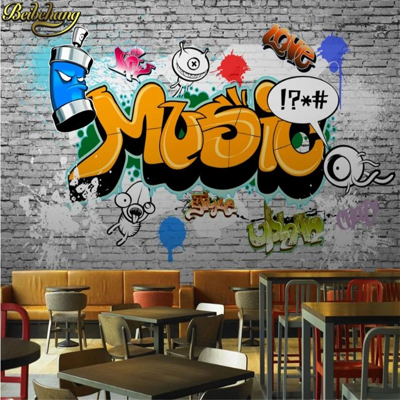 Настенная бумага beibehang на заказ фон для гостиной в стиле граффити хип хоп цветное