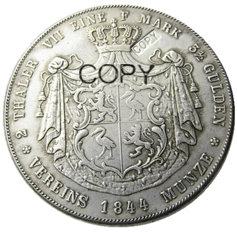 Набор (1841-1851) 4 шт. Посеребренная копия монеты 2 thaler-Heinrich XX | Дом и сад
