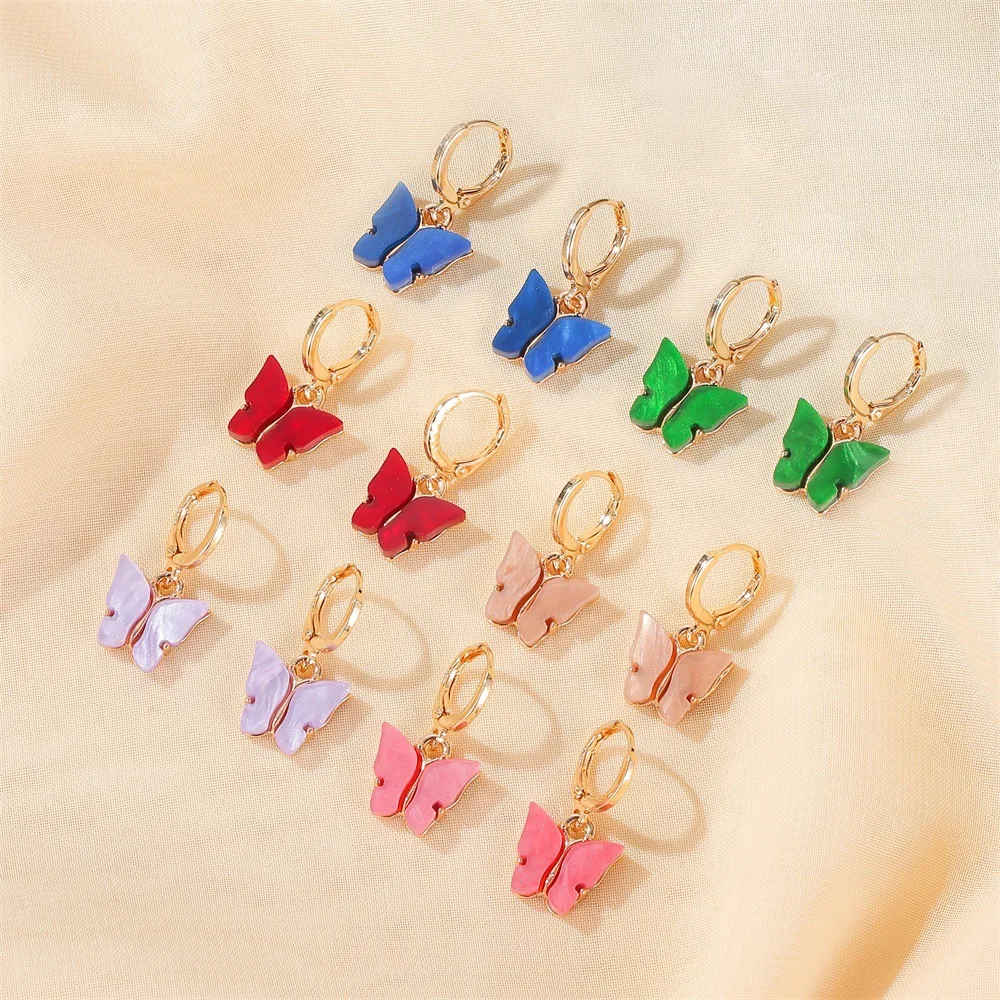 

Butterfly wings earrings oil painting texture butterfly earrings Korean women fashion earrings jewelry