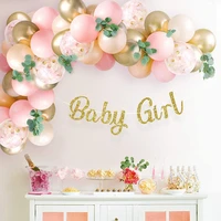 100pcs pink balloon arch garland kit white pink gold confetti latex balloons for baby shower girl birthday wedding party decor