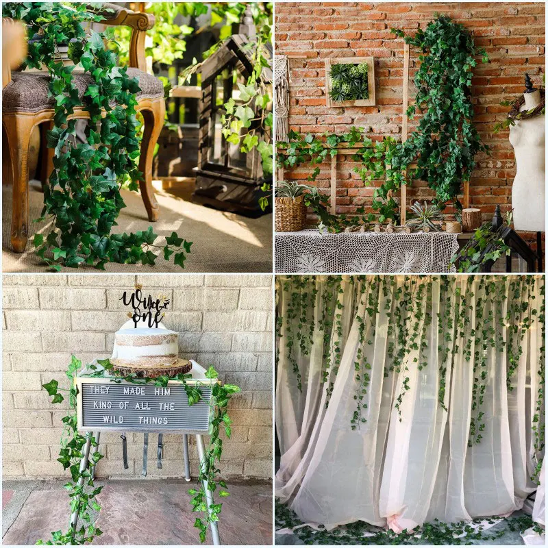 Гирлянда из искусственных листьев плюща 2/2 4 м | Дом и сад