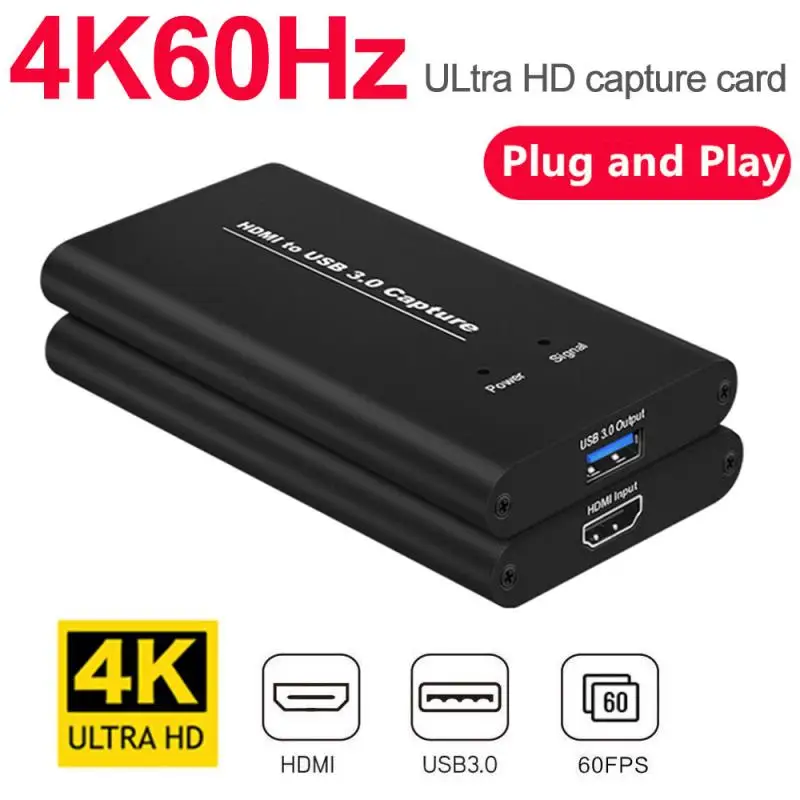 Карта видеозахвата 4K 60 Гц 1080P HD USB3.0 HDMI с поддержкой на USB|USB-хабы| |