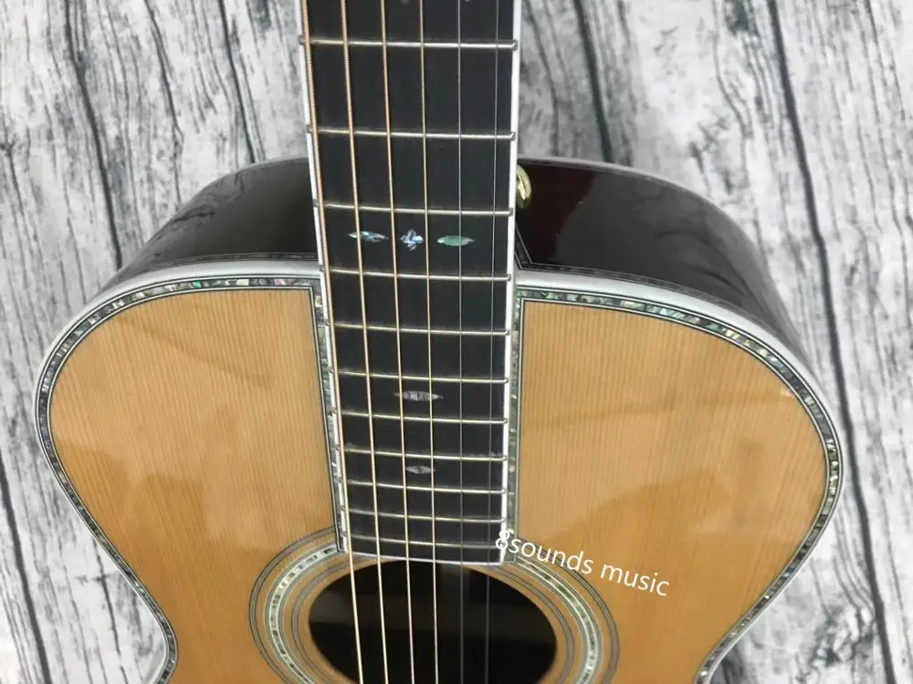 Бесплатная доставка черное дерево необычная Акустическая гитара Абалон ooo из