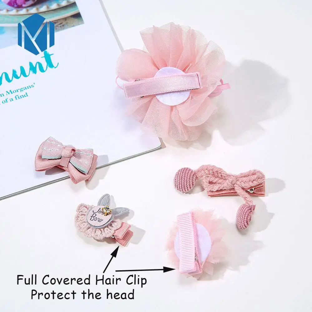 5 шт./компл. с полным покрытием из заколки для волос детей бант Корона оголовье