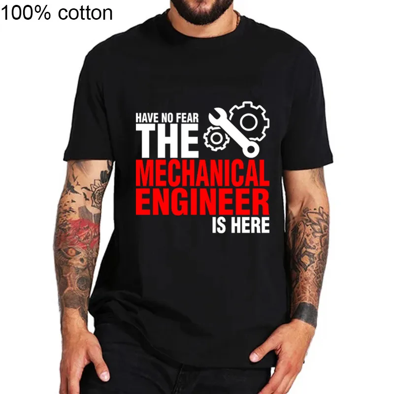 2020 Для мужчин дизайн не бойтесь механические инженер здесь рубашка белая 100%