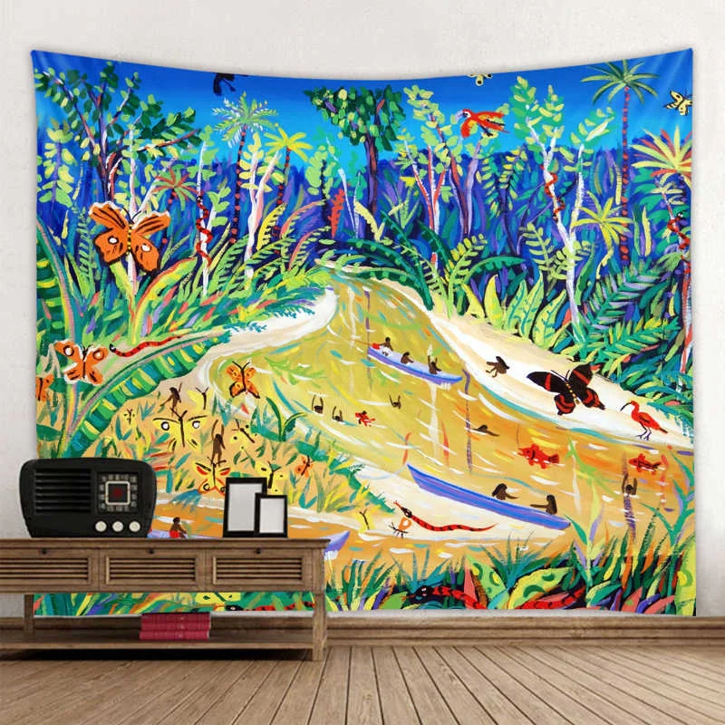 

Drawing Crayon Tapestry Wall Hanging Witchcraft Wall Tapestry Hippie Wall Carpets Dorm Decor Psychedelic Tapestry