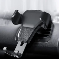 universal car phone holder leather gravity car bracket air vent stand mount for iphone 8 xs xr samsung support telephone voiture