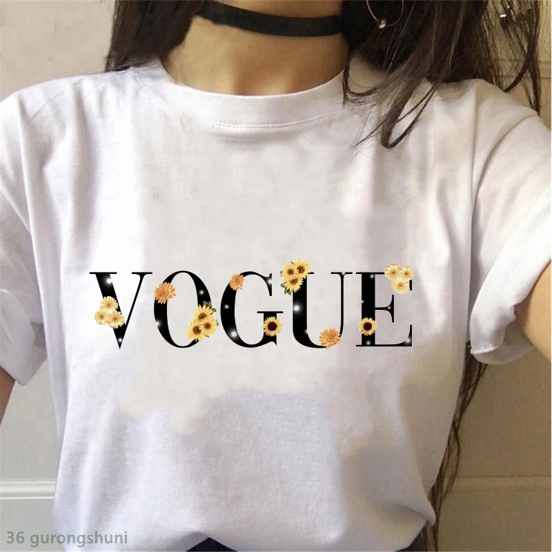

T-shirt women Vogue aesthetic graphic print camiseta mujer t shirt harajuku kawaii femme tshirt highquality casual girl tees top