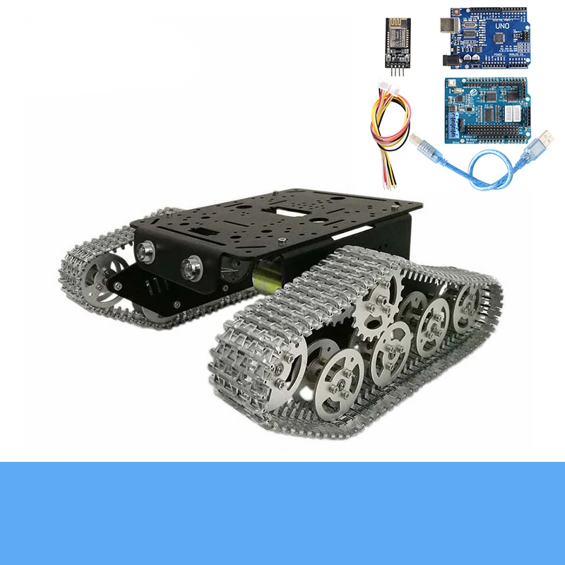 Полностью металлический умный гусеничный робот танк MT300 с Wi Fi/Bluetooth/ручным
