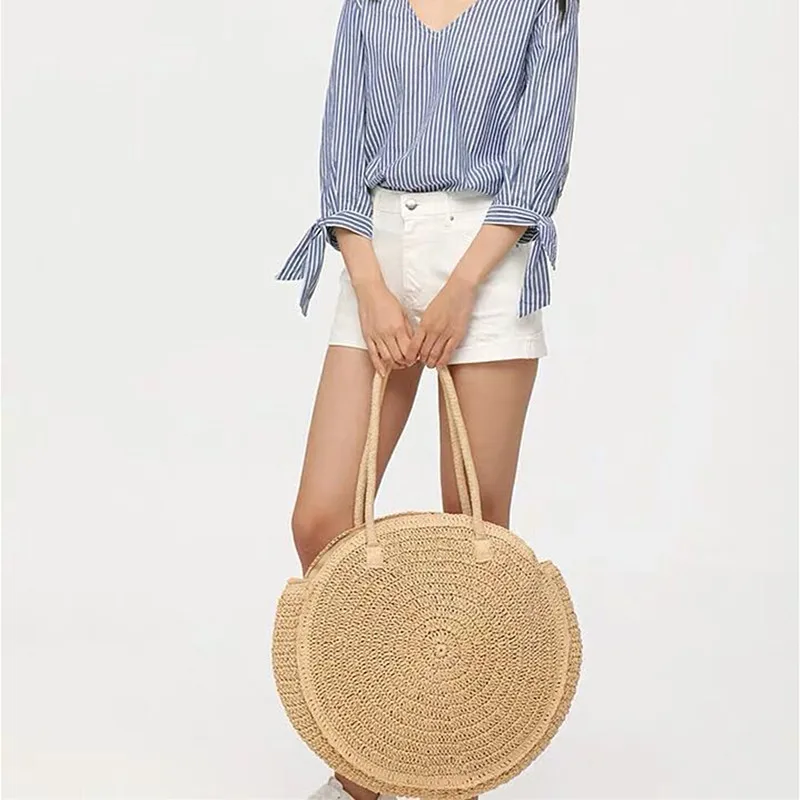 

TOBO NEW Big Pocket Books and Handbags Female Large Capacity Tote Straw Bags Summer Beach Bags Women Casual Tote Raffia Bag