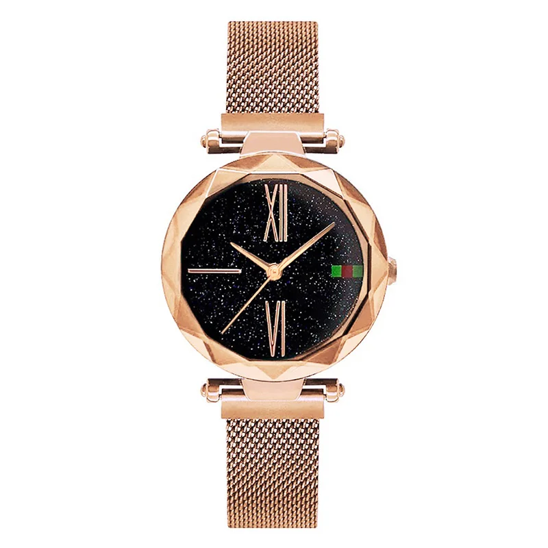Classic Rose Gold Стильные женские часы Звездное небо римские цифры легко Магнит пряжка женские кварцевые часы подарок любителю Ulzzang Брендовые повседневные часы - Цвет: Classic Rose Gold