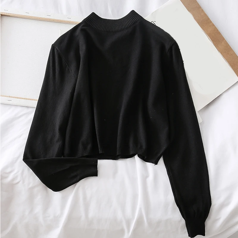 Зимний короткий стильный свитер женские пуловеры вязаный Женский Повседневный