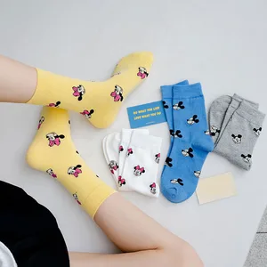 Изображение мулт героев, женский животных, носки с Микки-Маусом Гольфы Забавный Harajuku носки из хлопка в корейском Стиль женская повседневная обувь милые носки 