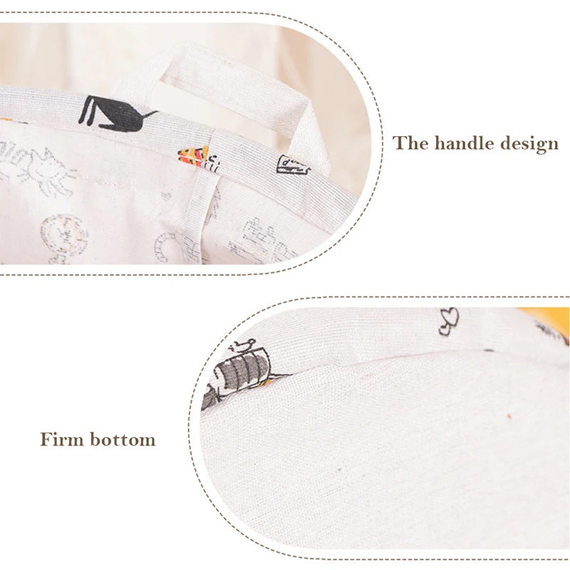 

1pc 35*45cm Cotton Linen Canvas Folding Geometric Dirty Clothes Toys Storage Bucket Household Storage Basket Laundry Basket