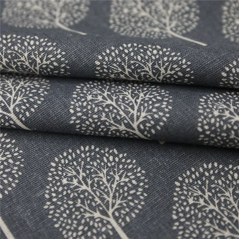 

Plants Trees Pattern Printing Curtain Drapes Black Gray Cotton Linen Home Decoration Balcony Living Room Shading Windows Decor