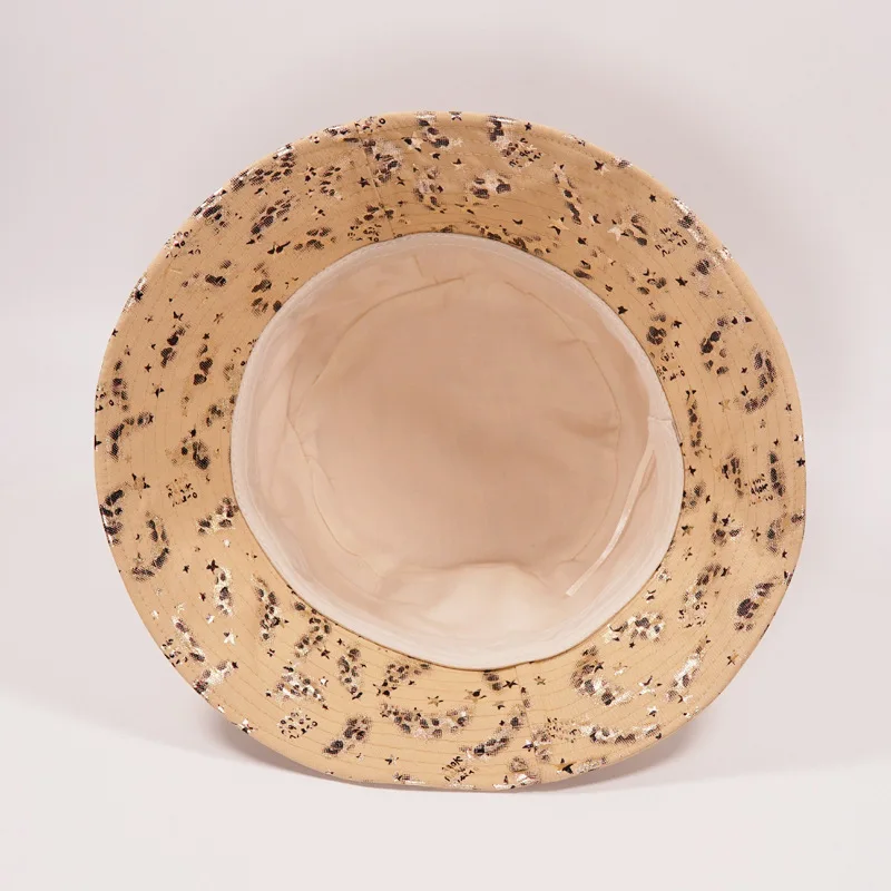 

2021 Vintage Glitter Leopard Star Print Bucket Hat Female Hip Hop Panama Fisherman Hat Foldable Outdoor Caps for Women Men