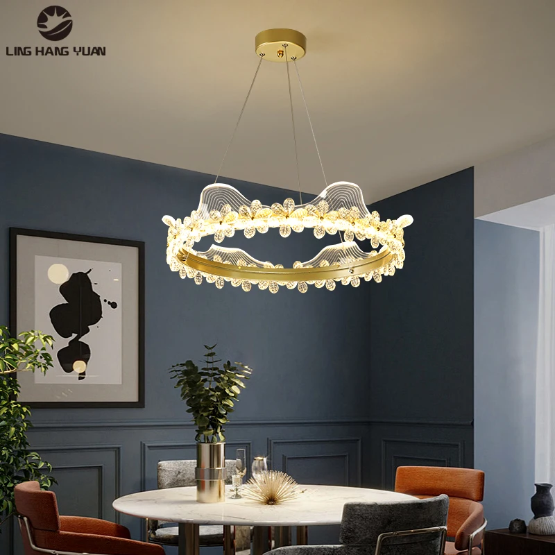 

Gold LED Pendant Lights Living Dinging Room Study Room Decor Hanging Lighting Modern Dimmable Pendant Lamps Lights AC 110V 220V