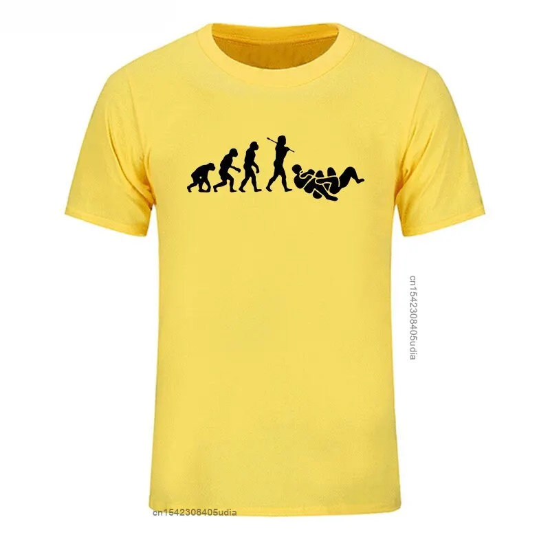 Brazilian Print T Shirt Jiu Jitsu Bjj Evolution Tees Shirt Men Short Sleeve O-Neck Cotton Tshirts Birthday Hip Hop T-Shirt New
