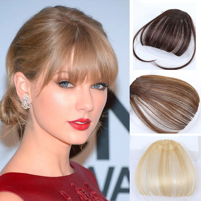Прямая челка MANWEI с зажимом для волос шиньон Синтетические Искусственные шиньоны