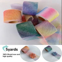 5yards for diy crafts wedding party decoration cake gift bow packaging ribbon colorful gradient organza stain ribbon 60mm80mm