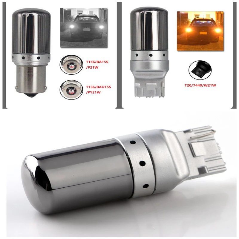 

1PC 1156 BA15S P21W BAU15S PY21W T20 7440 W21W LED Bulbs 3014 144smd Error Free Turn Signal Lights Brake lamp 12V